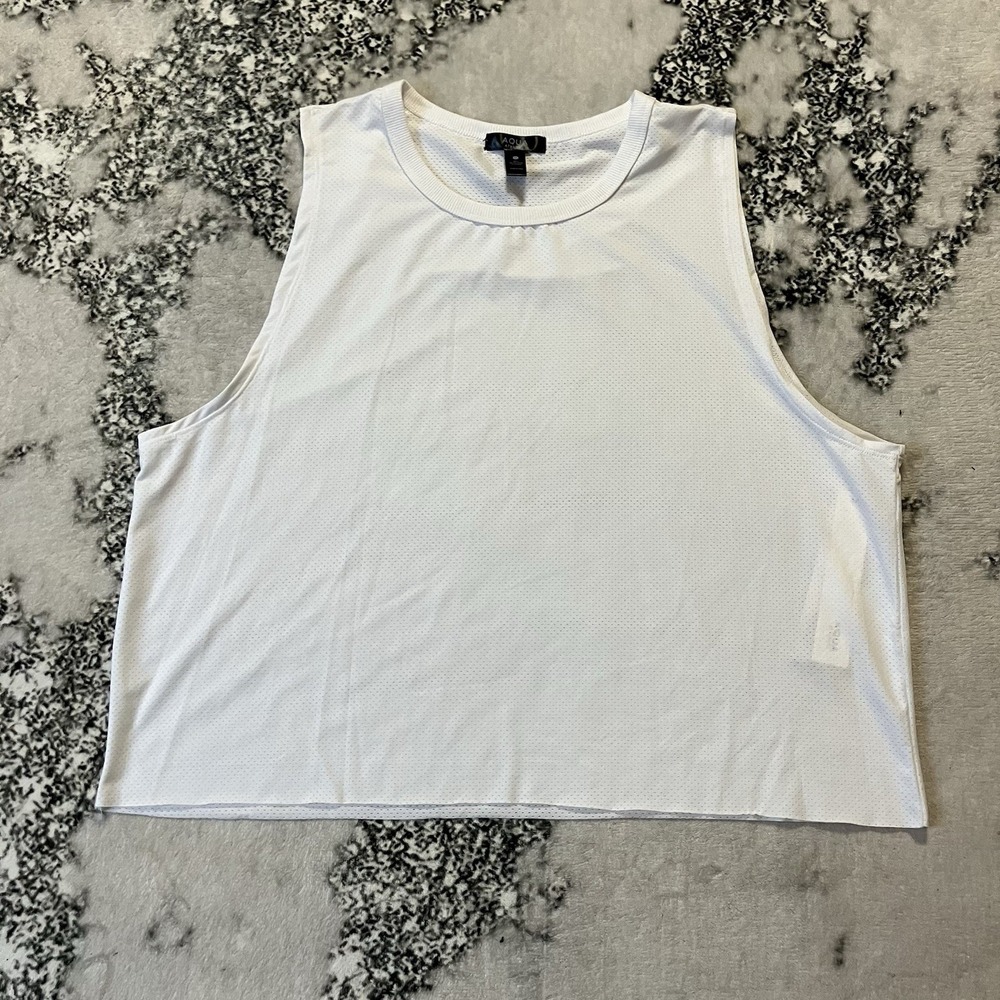Aqua Athletic Tank Top Womens‎ Size XL White Sleeveless Breathable Stretch